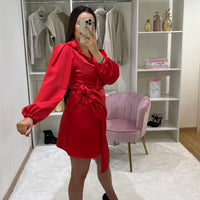 ROBE SATIN ROUGE