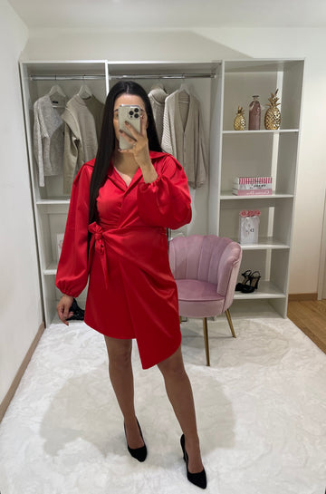 ROBE SATIN ROUGE