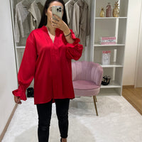 BLOUSE SATIN ROUGE