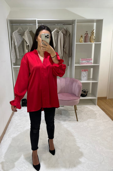 BLOUSE SATIN ROUGE