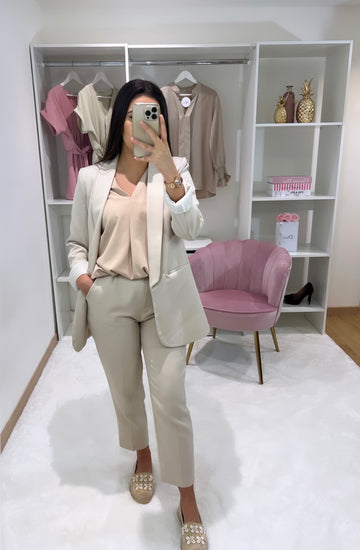 ENSEMBLE BEIGE  BLAZER + PANTALON